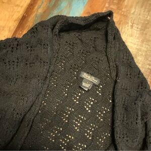 Lucky Brand Black Open-Knit Shrug